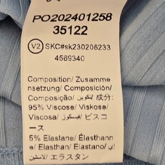 NWOT | Light Blue Ribbed Knit Ruffle One Shoulder Bodycon Dress Teen Junior | Si - Picture 4 of 5